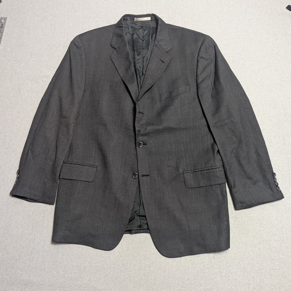 Joseph Abboud Jacket Men's 44R Gray Super 110's Wool 3-Button Blazer USA Union
